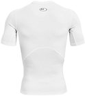 Wit Under Armour HeatGear Armour Compressie T-shirt met korte mouwen, achterkant met gaaspanelen.