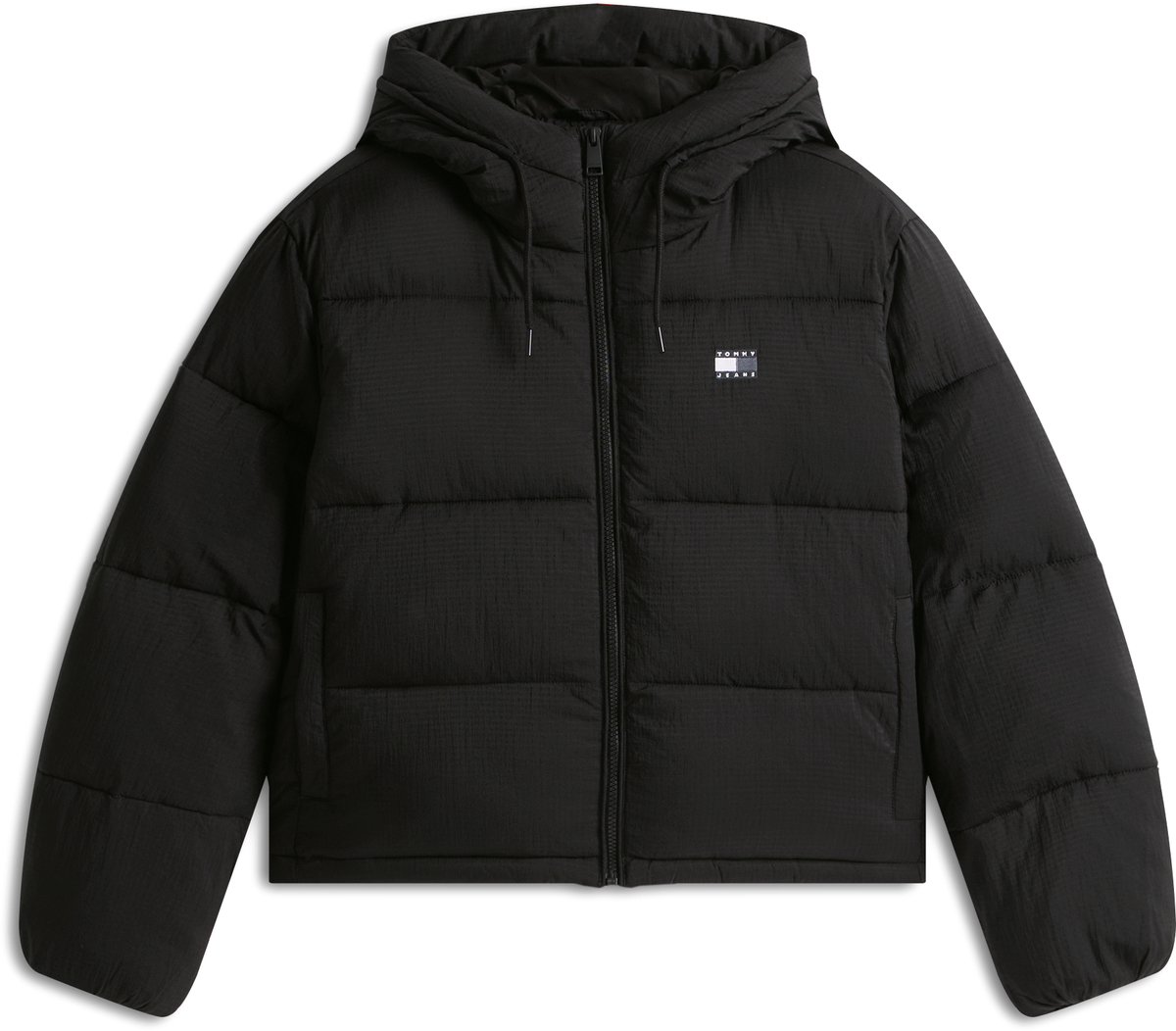 Tommy Jeans Jas Tjw Hooded Puffer Jacket Dw0dw21625 Bds Dames Zwart