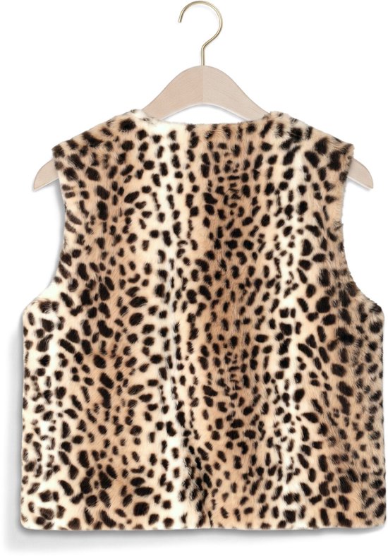 Een meisjes bodywarmer met luipaardprint
