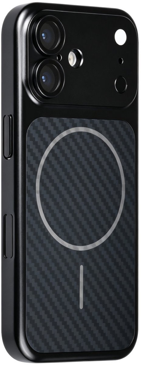 TUNIQ Backcover hoesje Apple iPhone 17 - MagSafe With fiber pattern PC - Zwart