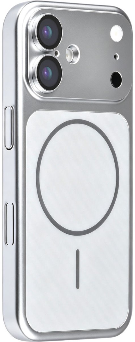 TUNIQ Backcover hoesje voor Apple iPhone 16 - fiber patroon - Zilver