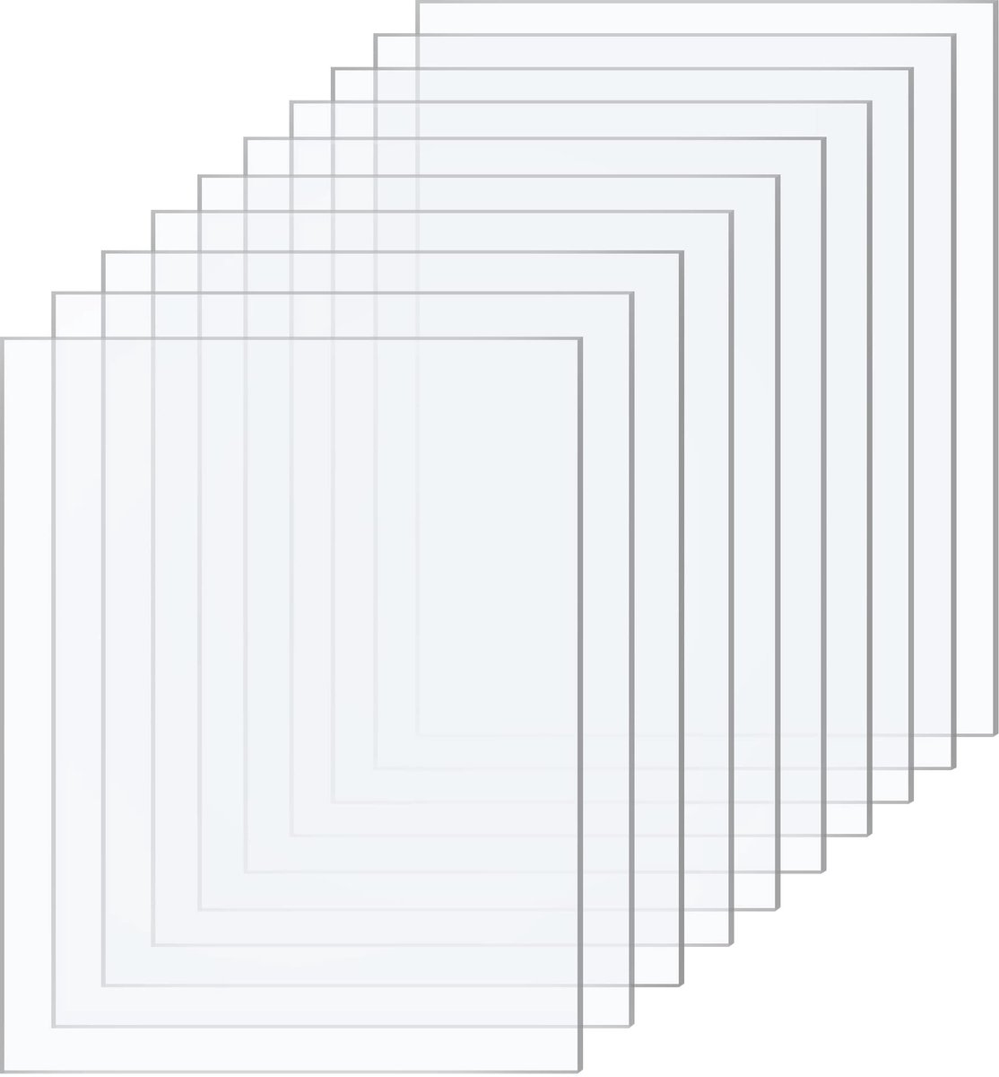 Taiyeestar 10-delig professioneel set ultra heldere acrylglas plaat (15x20 cm), 1 mm acrylplaten, transparante - ShopVlot