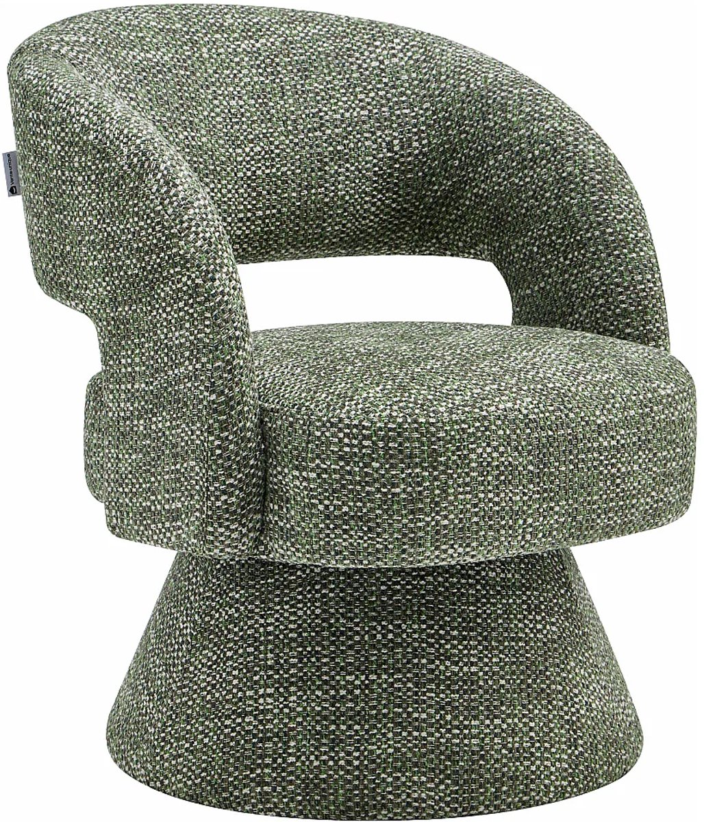 Vente-unique Draaibare fauteuil in getextureerde stof - Groen - Maison Céphy NAROLIA