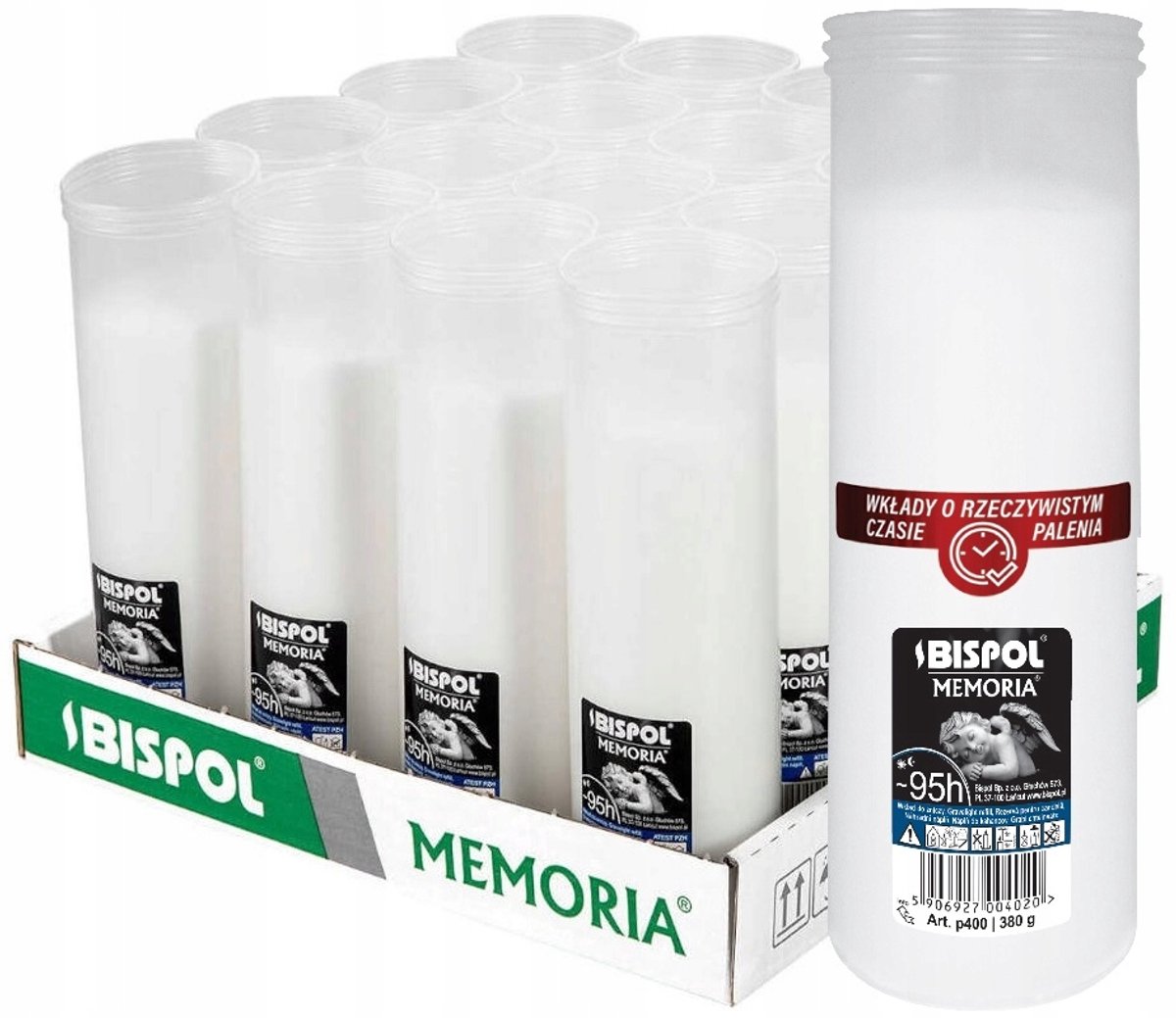 Bispol Paraffine Branders Znicze 21cm 95u Brandduur 16 stuks