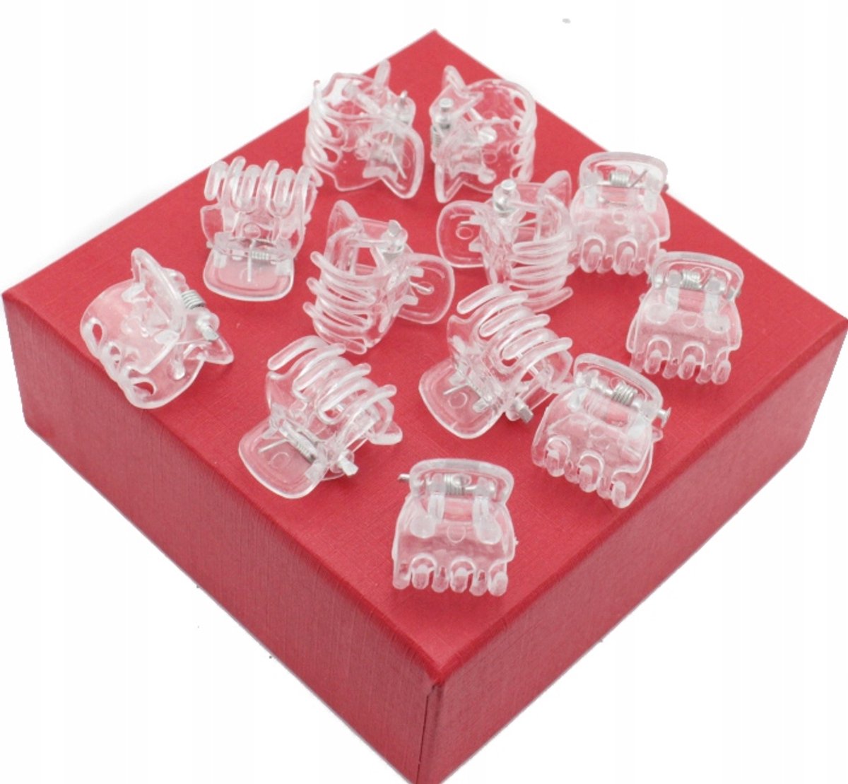 Transparante haarclips Krabbetjes - 12 stuks - 1,5 cm