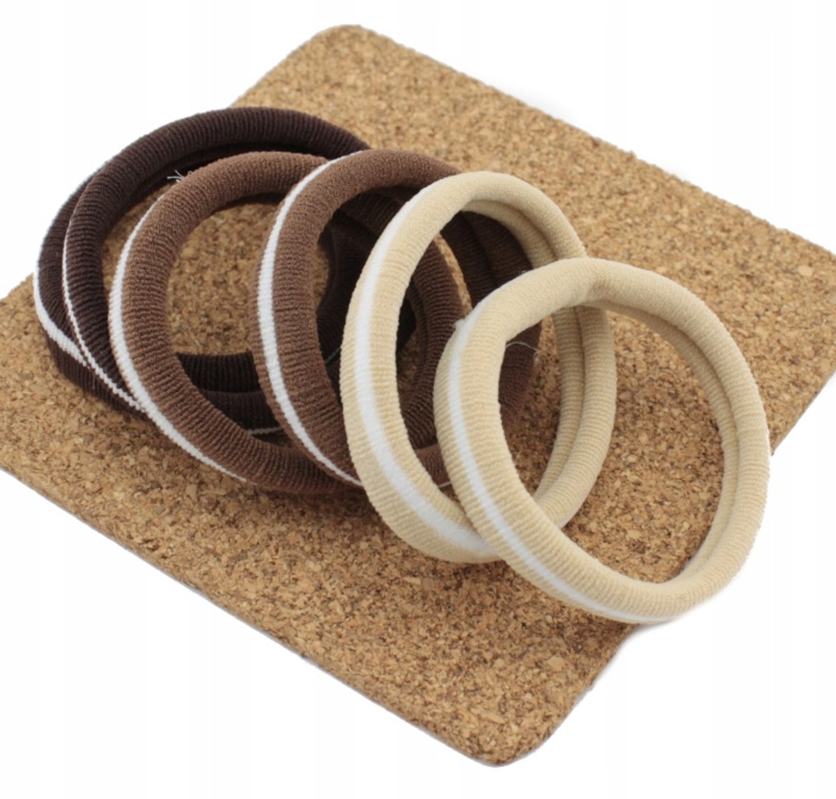 Lycra Haarscrunchies Beige Mix - 6 stuks