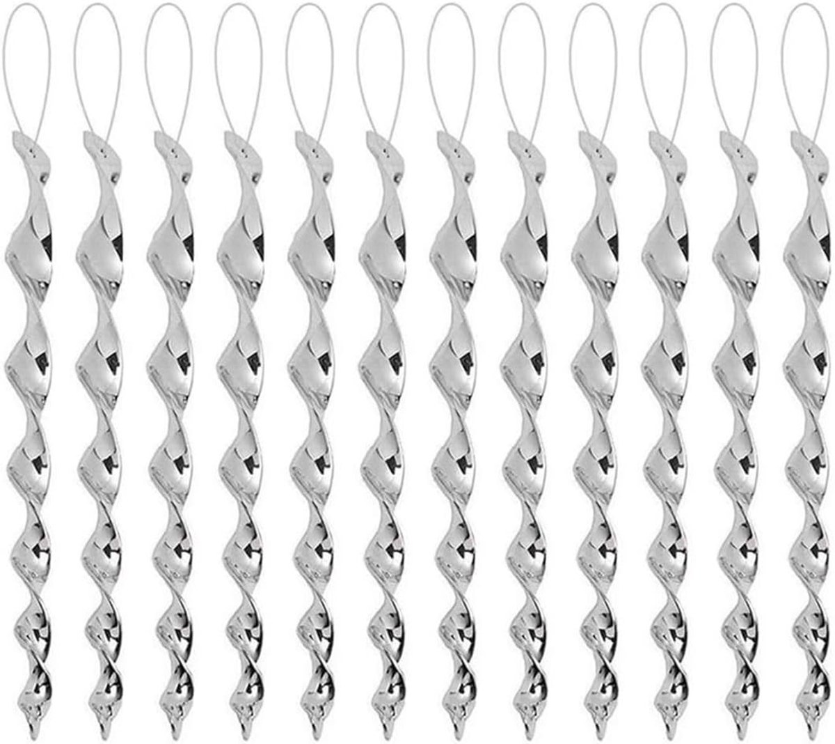 Reflecterende Windspiralen voor Balkonbescherming - 12 Stuks RVS Tuinaccessoires voor Groentetuinen en Bescherming tegen Vogels