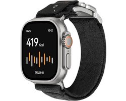 AULUMU Magnetisch Apple Watch Bandje 49/46/45/44/42MM Structuur Titanium Zwart