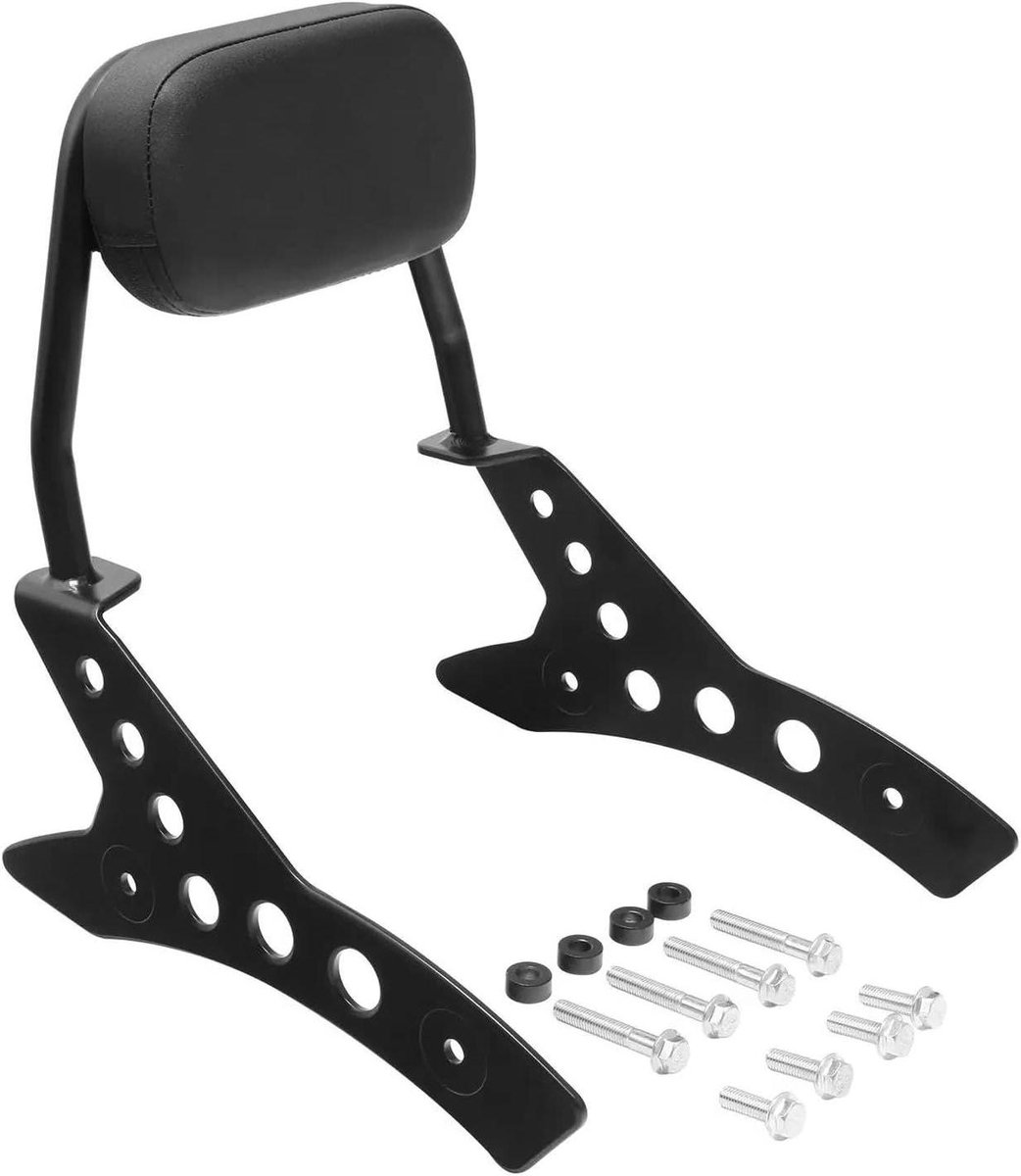 Motorfiets Rugleuning - Passagierssteun - Comfortabel Rijden - Ergonomisch Ontwerp - 3.4 kg - Zwart