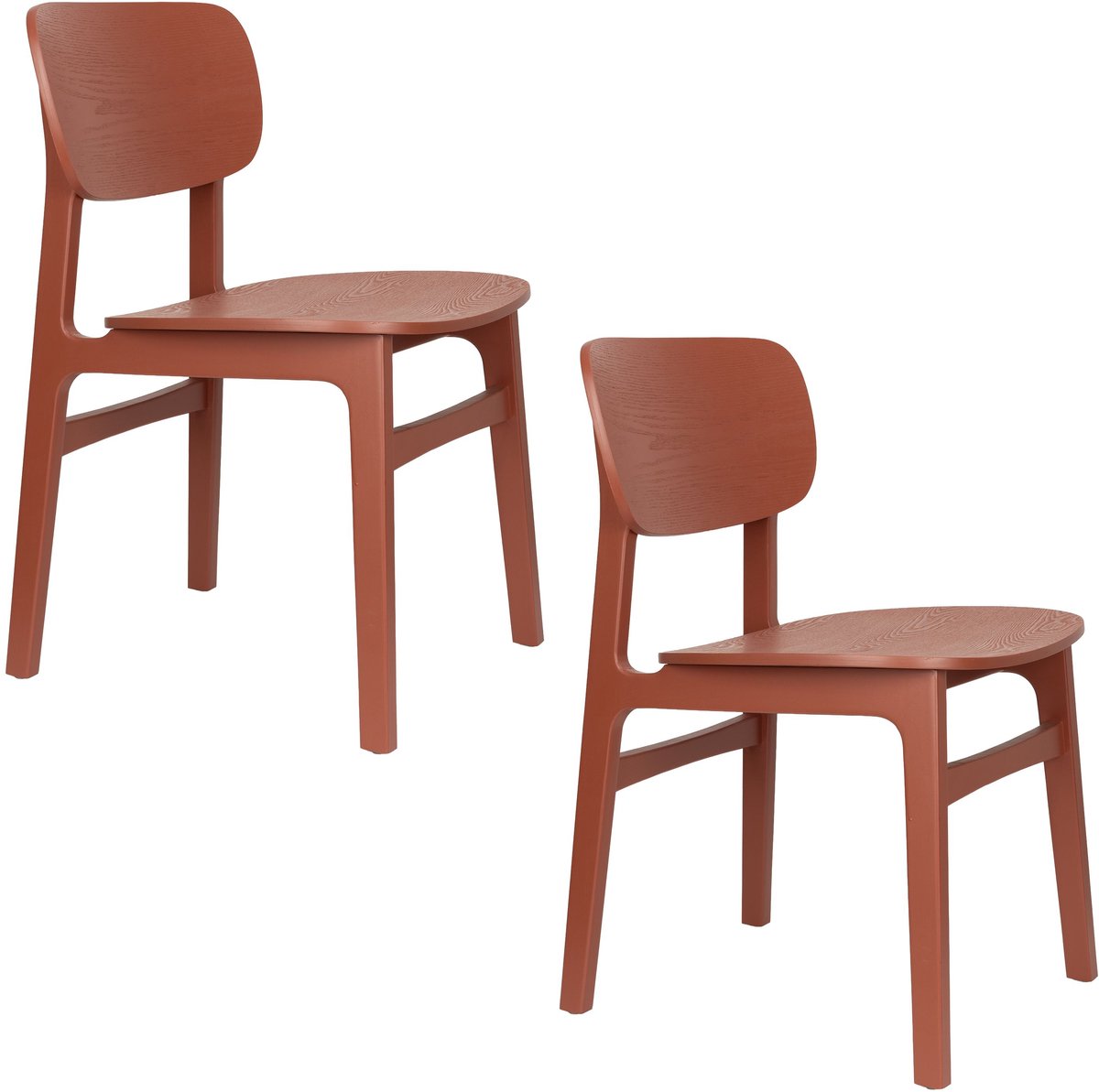 Zuiver Fleur Eetkamerstoelen Rood - Set van 2