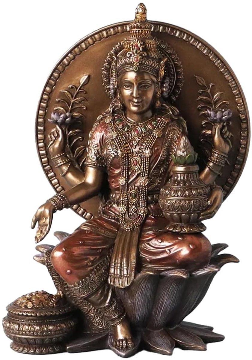 Solidchoice - Hindu Godin van Licht Beeld in Bronzen Uiterlijk 21 cm
