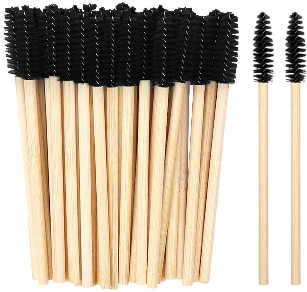 Elzusha - 100 Stuks Wimperborstels - Bamboo Eyelash Combing Tools