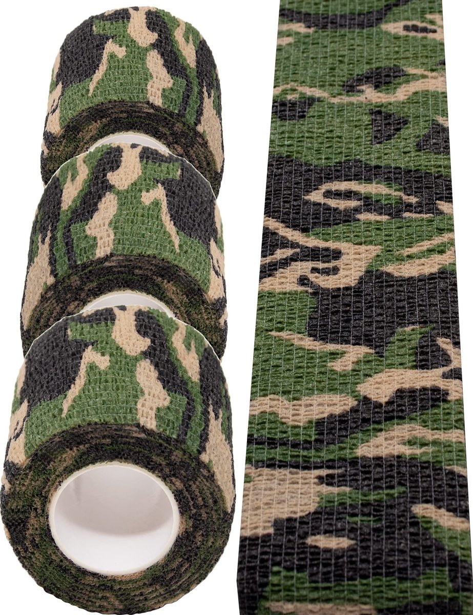 Elzusha - Camouflage Tarn-Tape, Waterdicht en Herbruikbaar, Set van 3