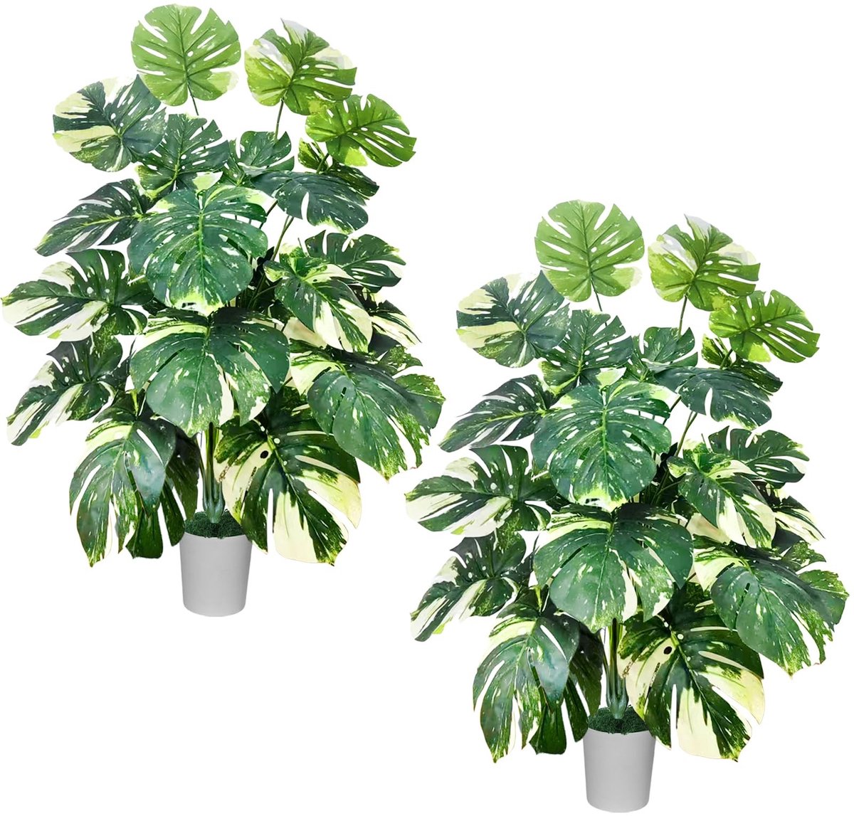 Elzusha - Kunstplant Monstera Deliciosa - 101 cm Hoog met 24 Bladeren