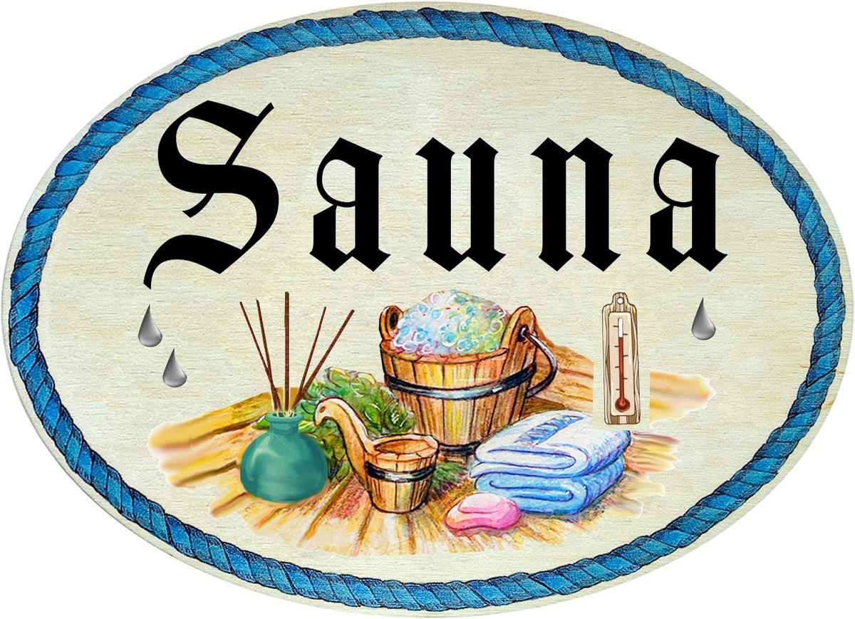 Elzusha - Decoratief Houten Deurbord in Antiek Design SAUNA