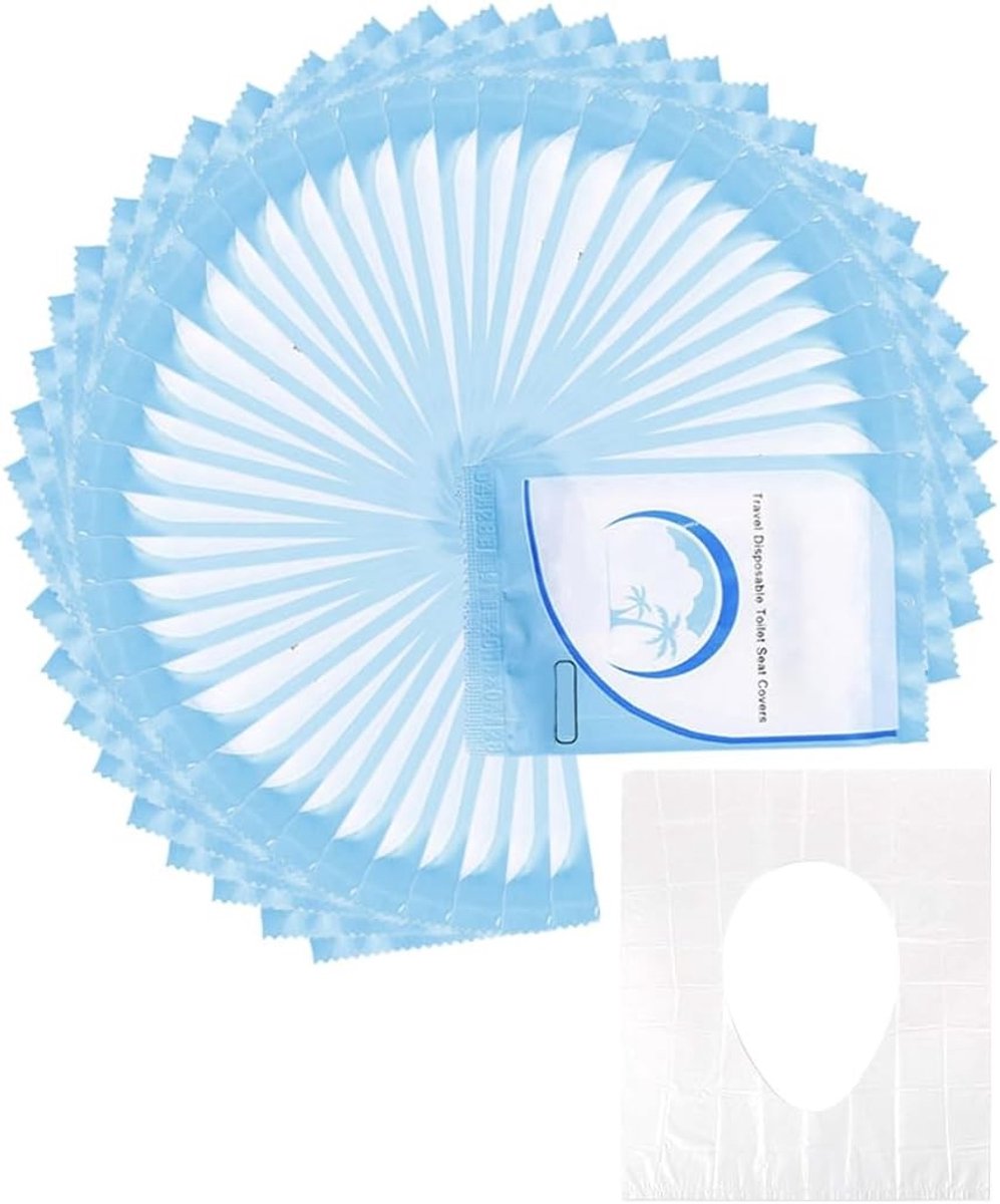 50 Stuks Wegwerp Toiletbril Covers, Hygiënisch en Draagbaar, Ideaal voor Reizen, Universele Maat, Individueel Verpakt
