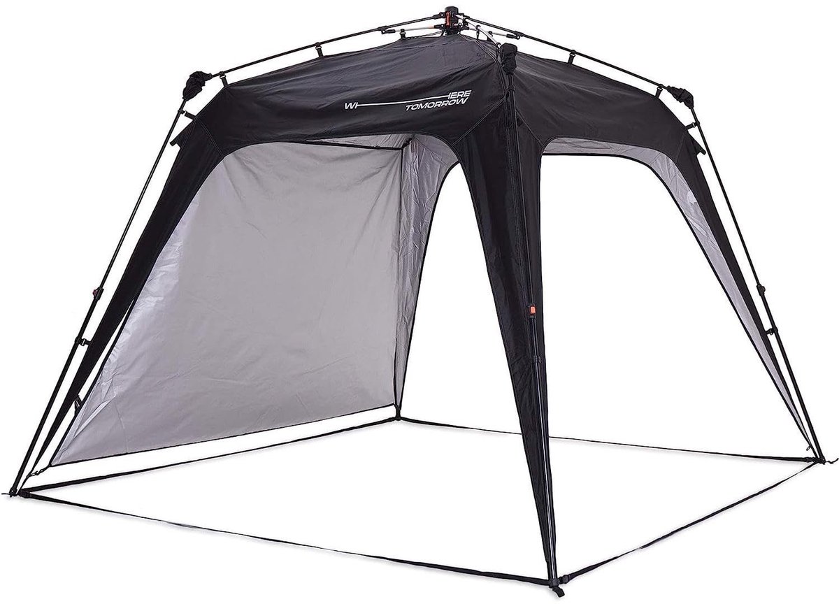 Elzusha - Tuinpaviljoen - 2.5 x 2.5 m - Waterdicht en UV-bescherming - Inclusief Zijpaneel - Zwart