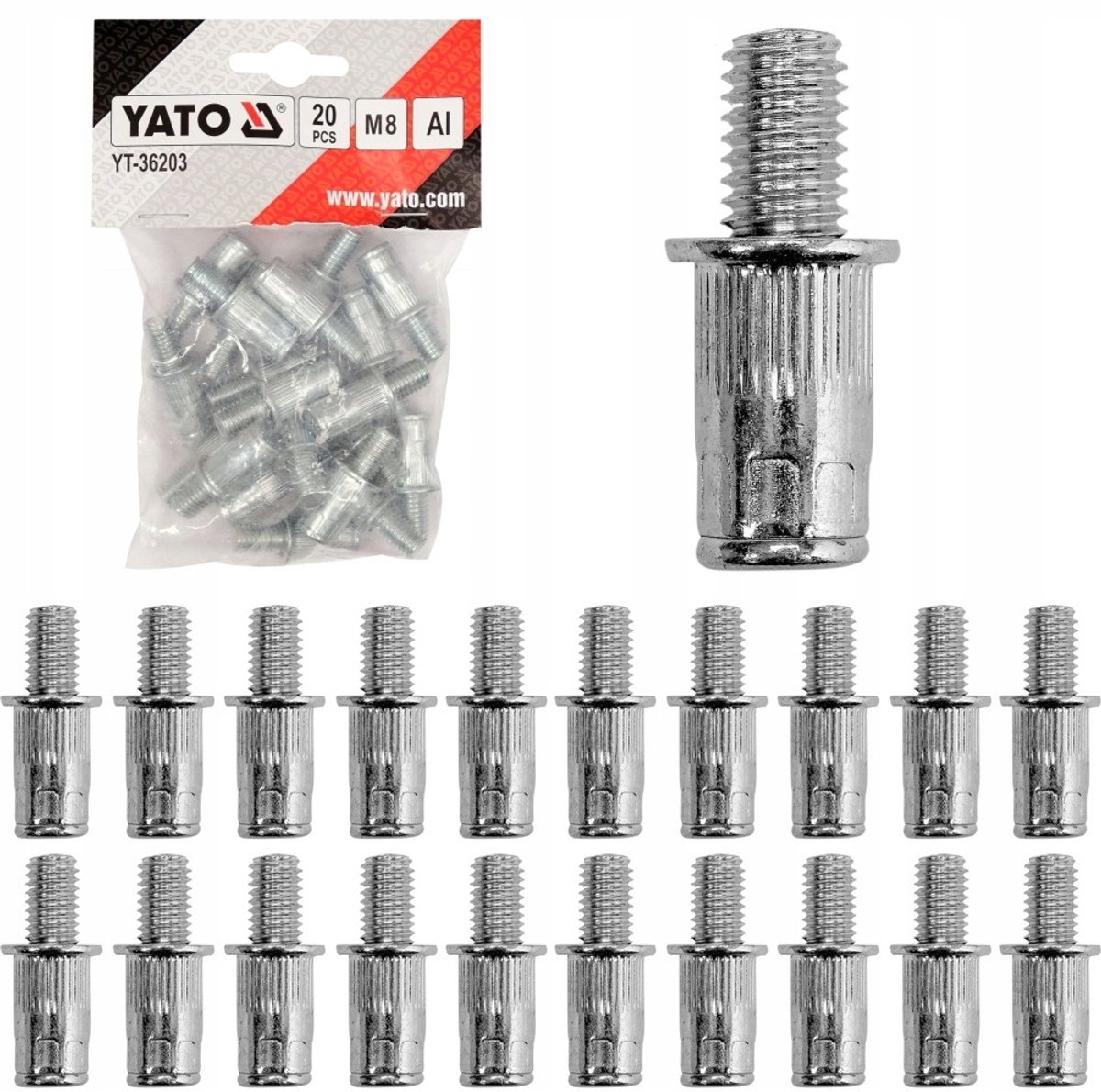Yato Aluminium Klinknagels M8 - 20 Stuks voor Klinktang YT-36203