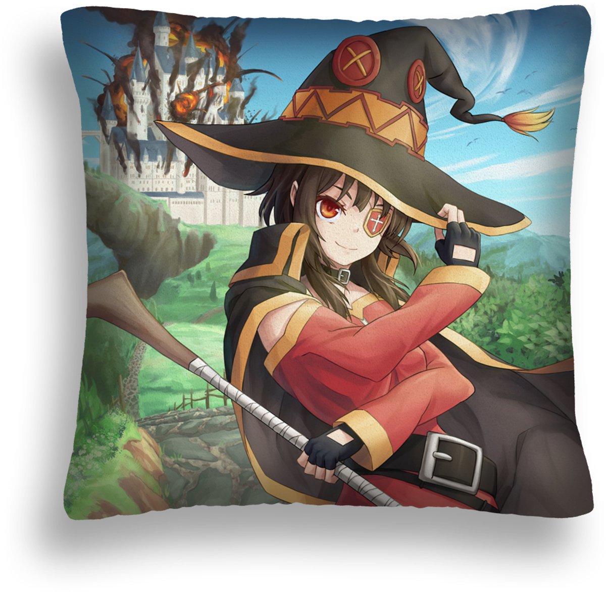 Decoratieve Anime Kussen - 40x40cm, Zacht & Wasbaar