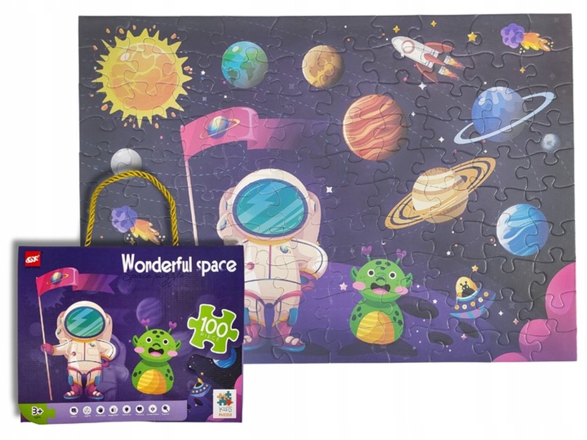 Kosmos Puzzel 100 Stukjes met Handvat - Educatief Speelgoed 3+