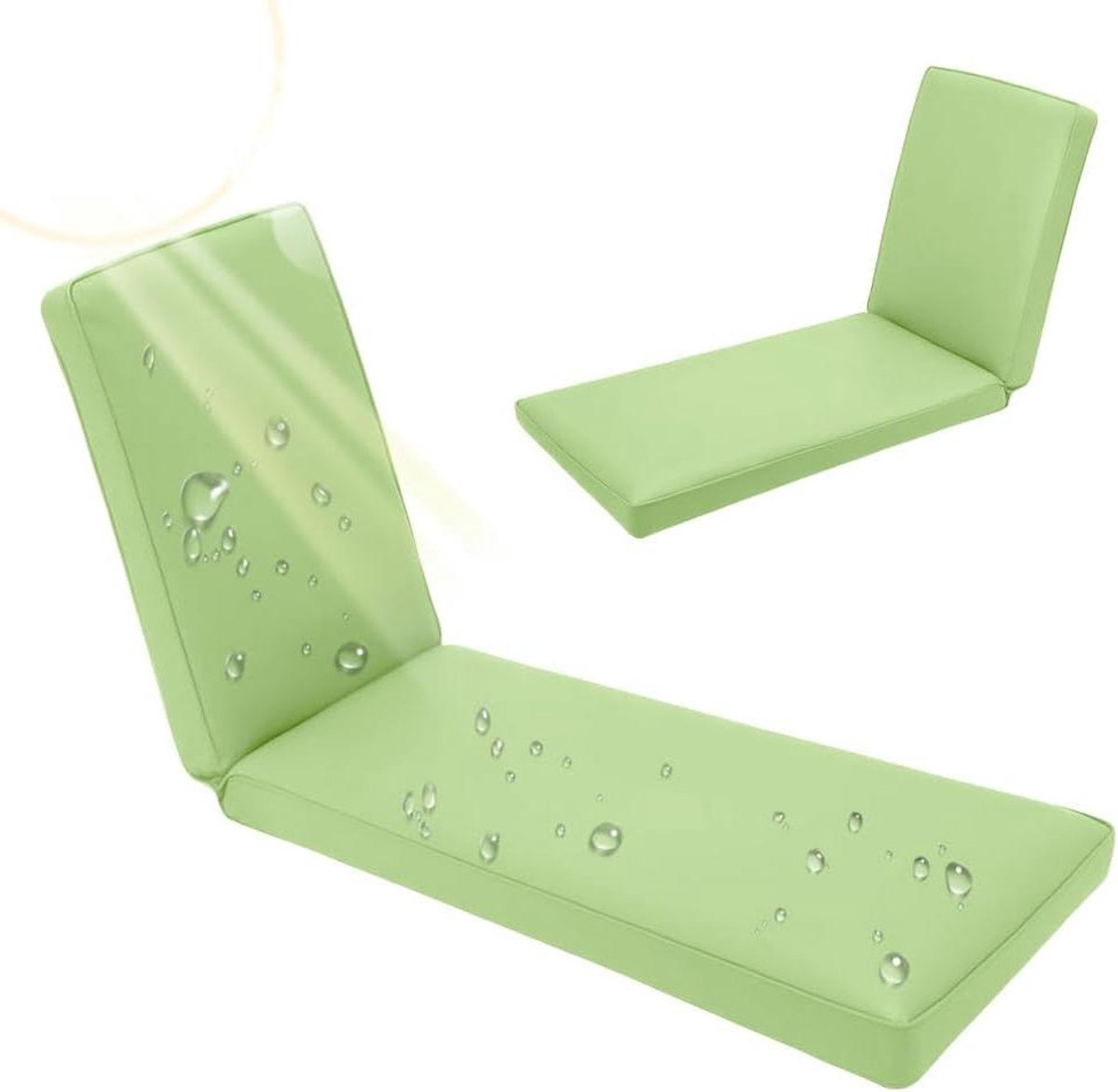 Ligstoel Kussen - Zonnebank Pad - Buiten Ontspannen - Waterdichte Hoes - 190x60x10cm - Mintgroen