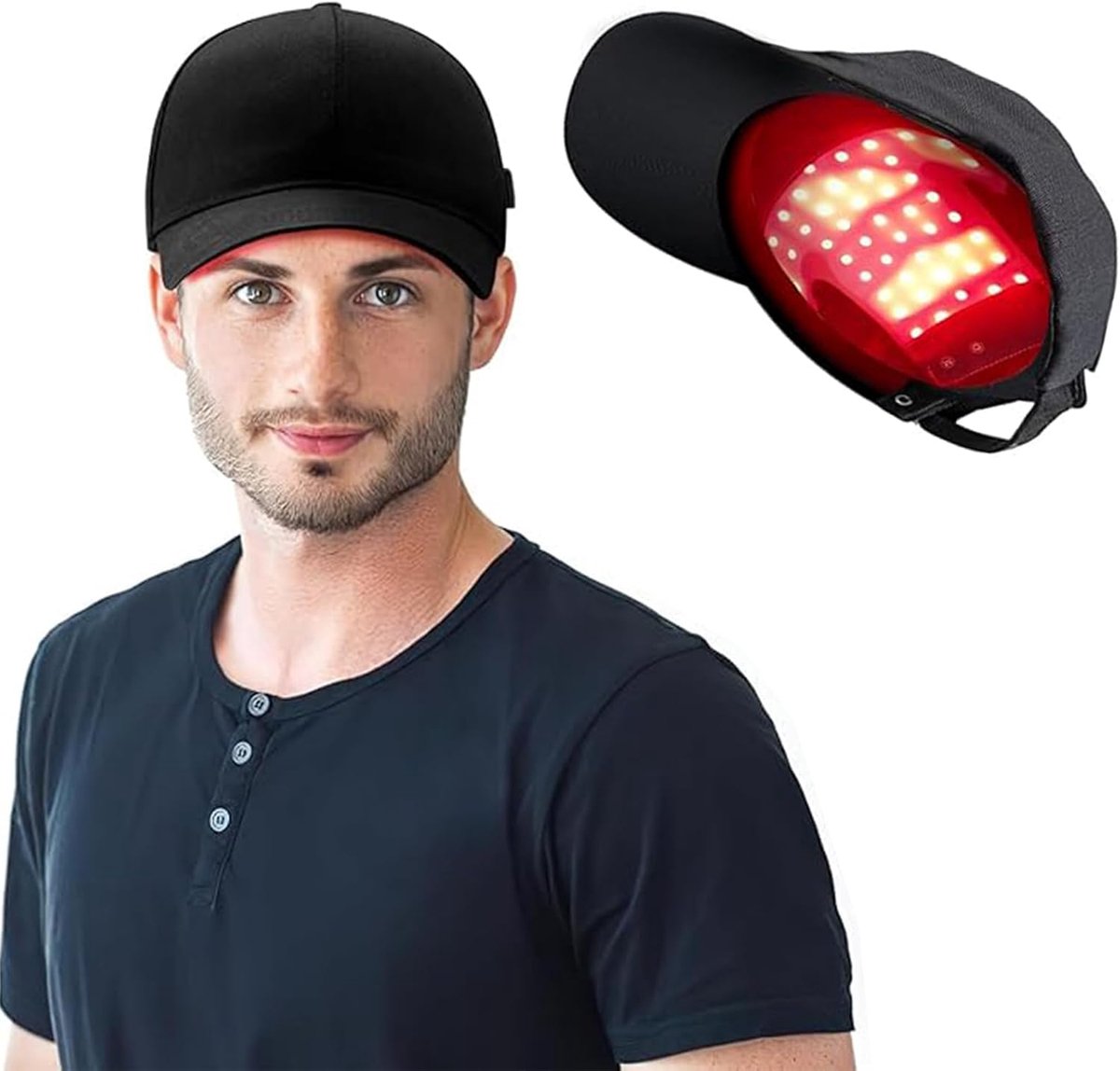 Haargroei Lichttherapie Cap – Rood en Blauw LED Licht – 10 Min Dagelijks – Lichtgewicht en Ademend