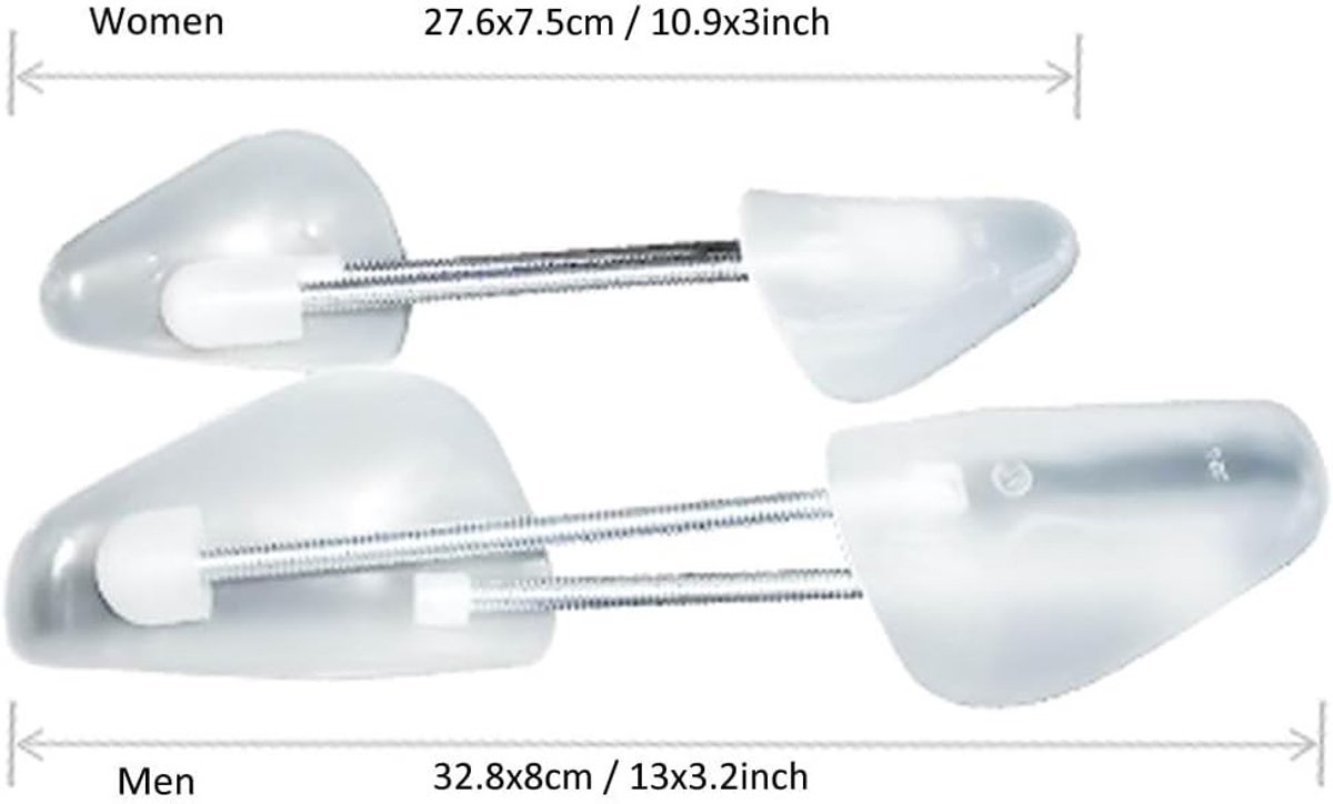 Schoenoprekker Dames - Transparant - 27 x 7,5 cm - Verstelbare Schoenspanner - Voor Dames