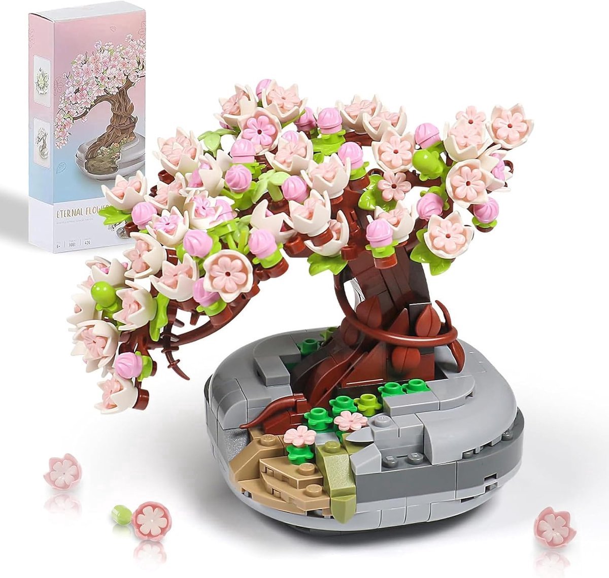 Bouwstenen speelgoed-Bonsai planten collectie-Niet geschikt voor LEGO - DIY Creatieve set Sakura-boomspeelgoed-Cadeaus voor volwassenen en kinderen