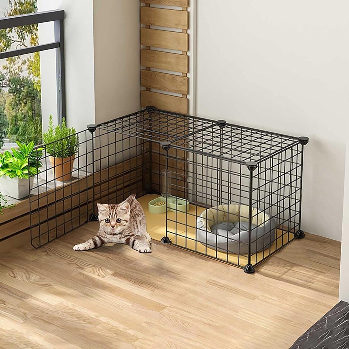 Kattenkooi - Dierenverblijf - Veilig Huisdieren - Stabiele Constructie - Extra Groot - Zwart