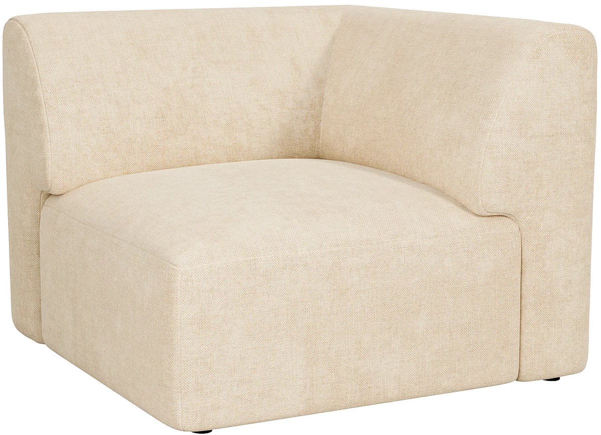 Vente-unique Hoekmodule fauteuil in beige stof van Maison Céphy POGNI