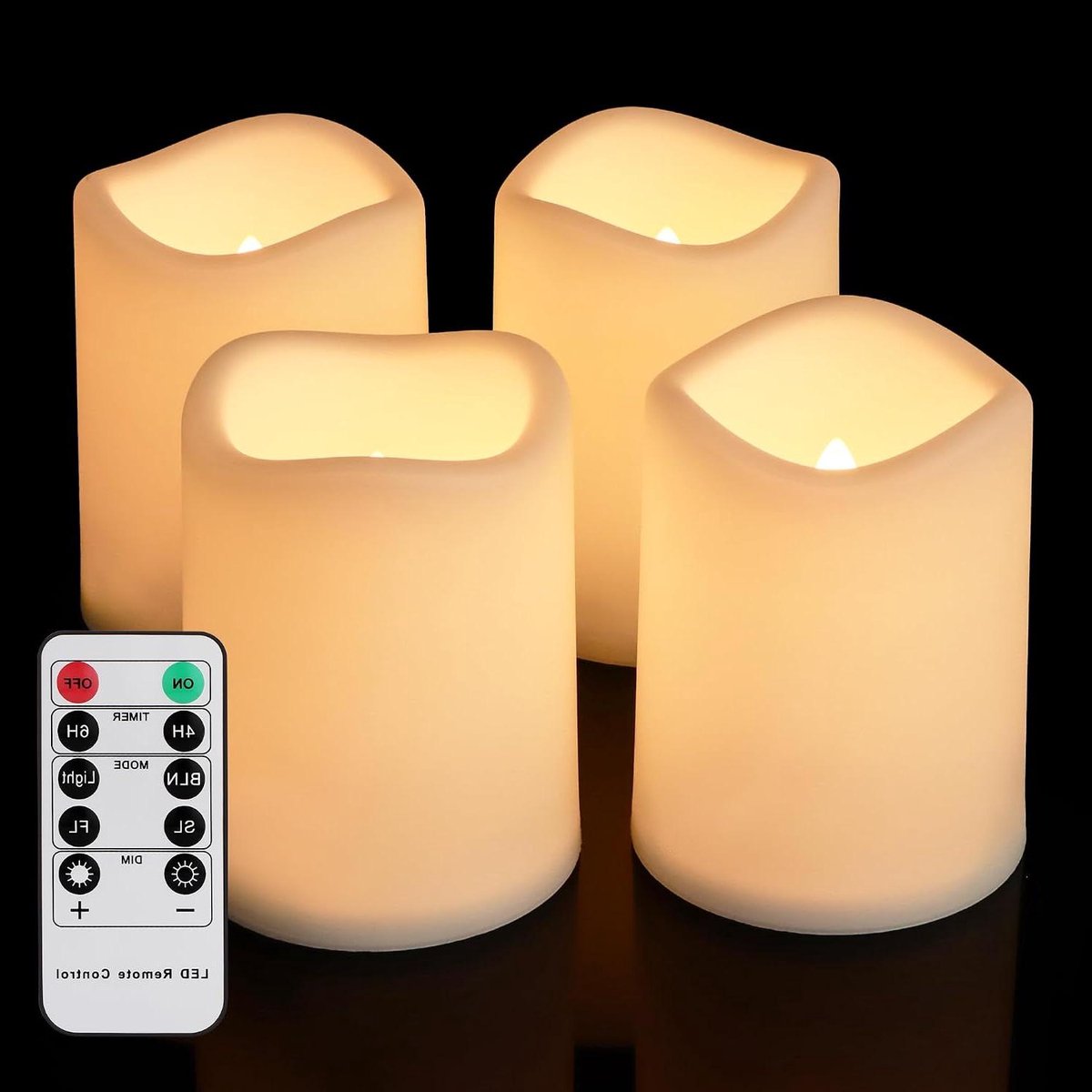 LED Kaarsen Set - Vlamloos Licht - Sfeervol Diner - Waterdicht Kunststof - 4 stuks - Warm Wit