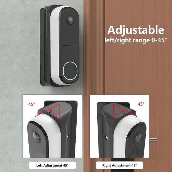 Videodeurbel Houder - Deurbel Beugel - Betere Beveiliging - Verstelbare Hoek - 13 x 4.5 cm - Zwart — afbeelding 2