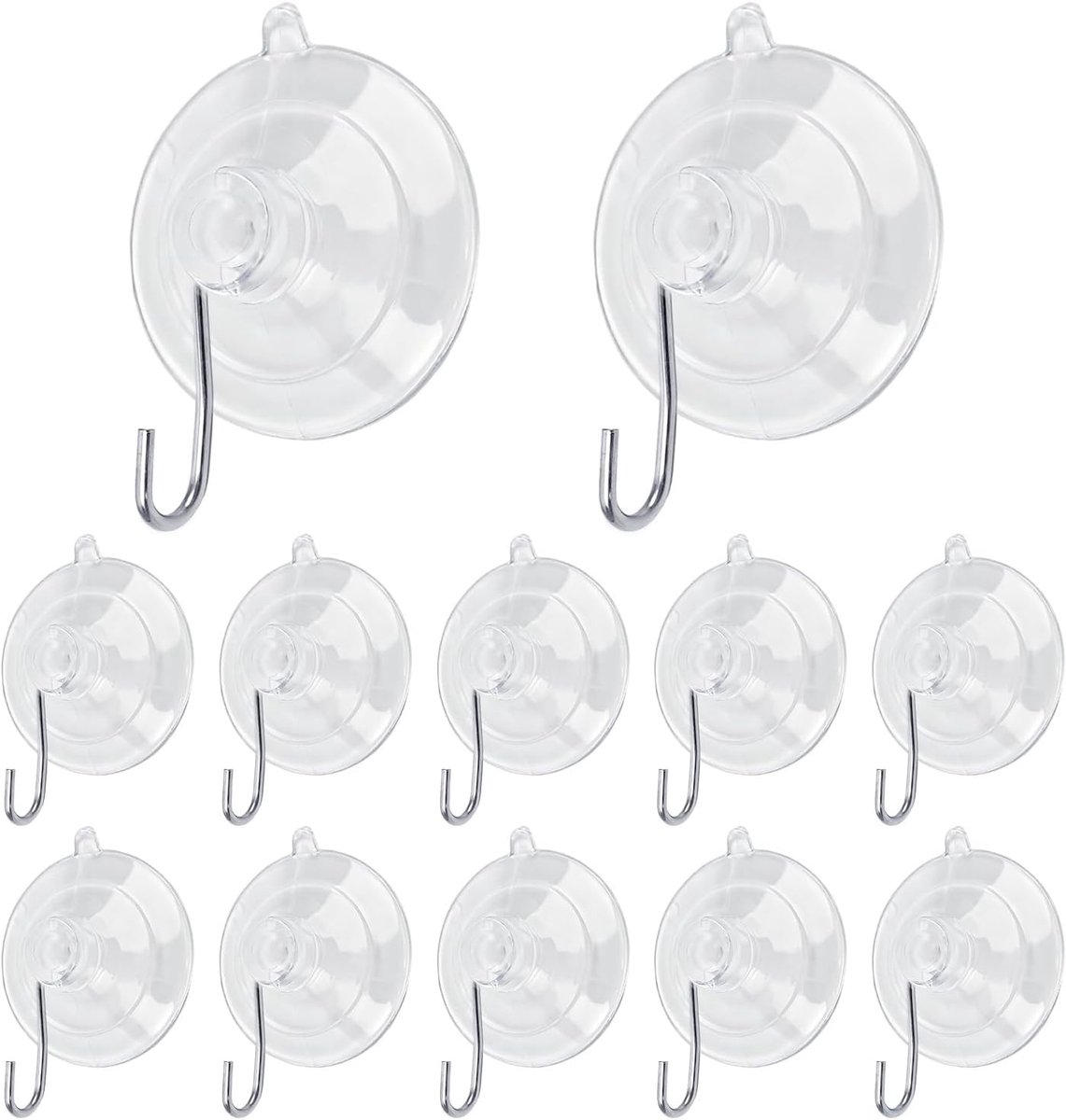 Suction Cup Haakjes voor Ramen en Glas, 12 Stuks, Sterke Hechting tot 3kg, Ideaal voor Keuken, Badkamer en Campinggebruik