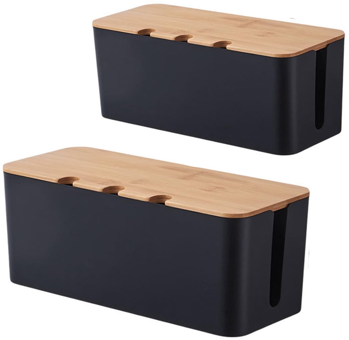 Kabelmanagementbox met deksel: kabelorganizer box - opbergdoos voor stekkerdoos, nette werkplek voor - ShopVlot