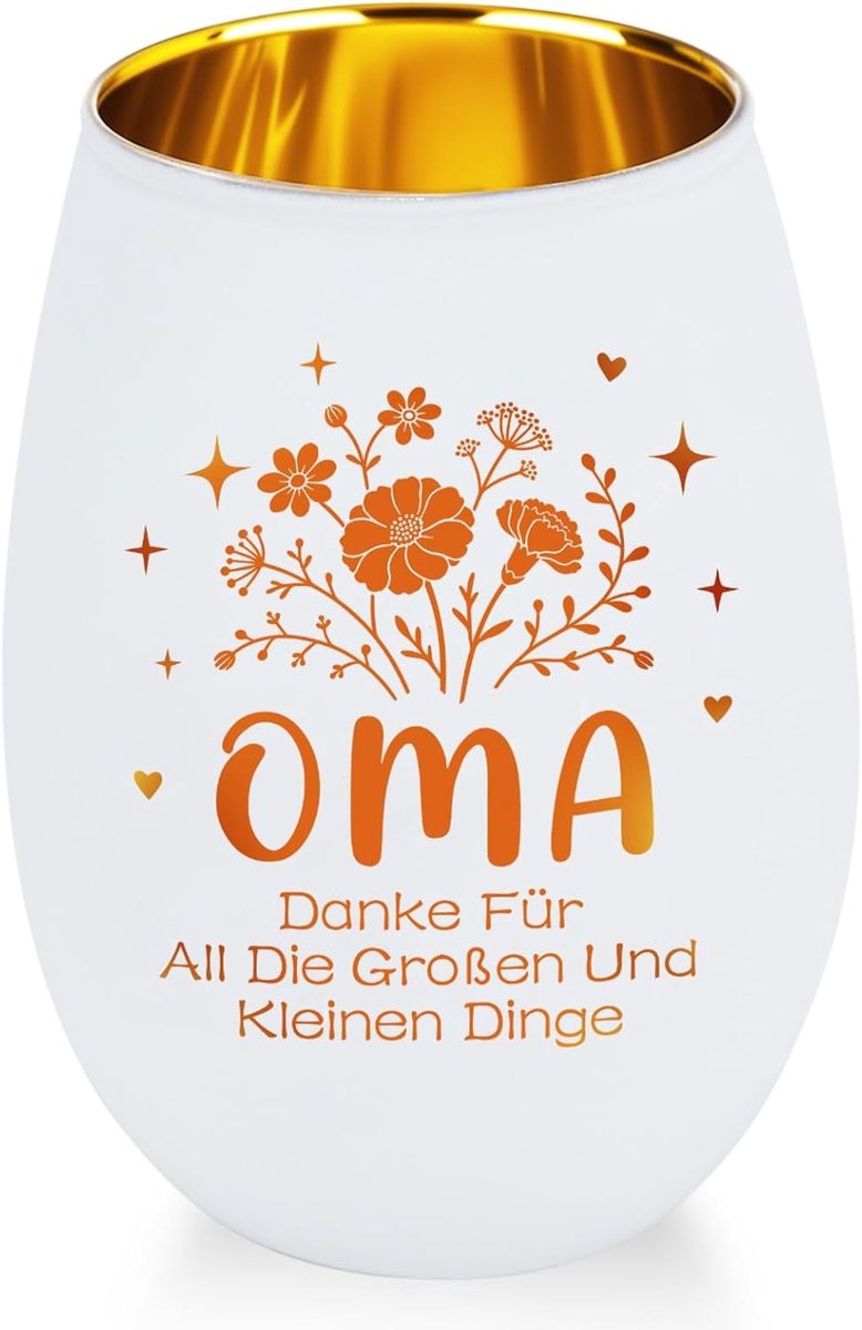 Windlicht van glas - Oma-cadeau - Gegraveerd - Decoratief en Functioneel Geschenk voor Oma