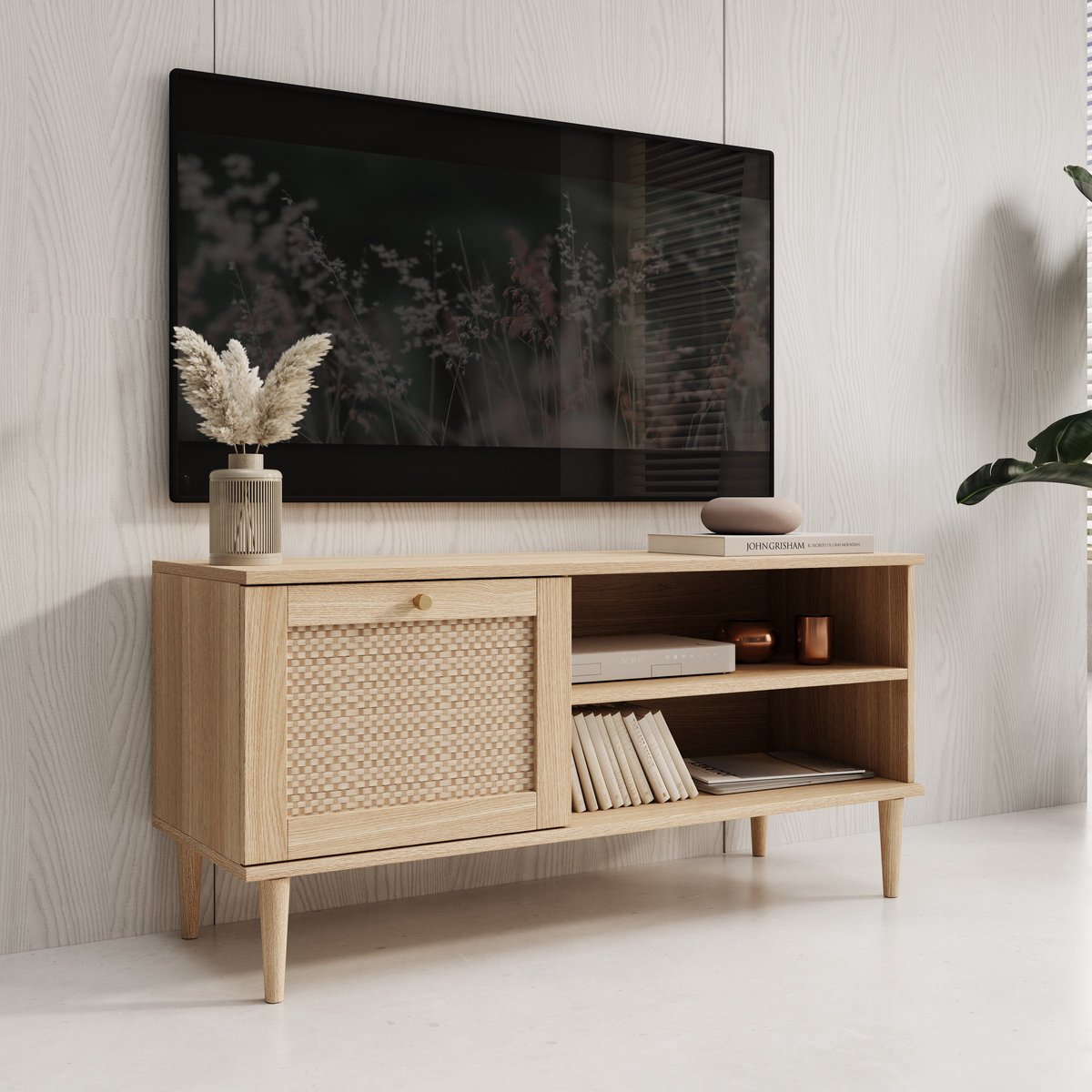 MEUBELLA Crimson - TV-Meubel - Eiken - 120x41x58 cm Bruin