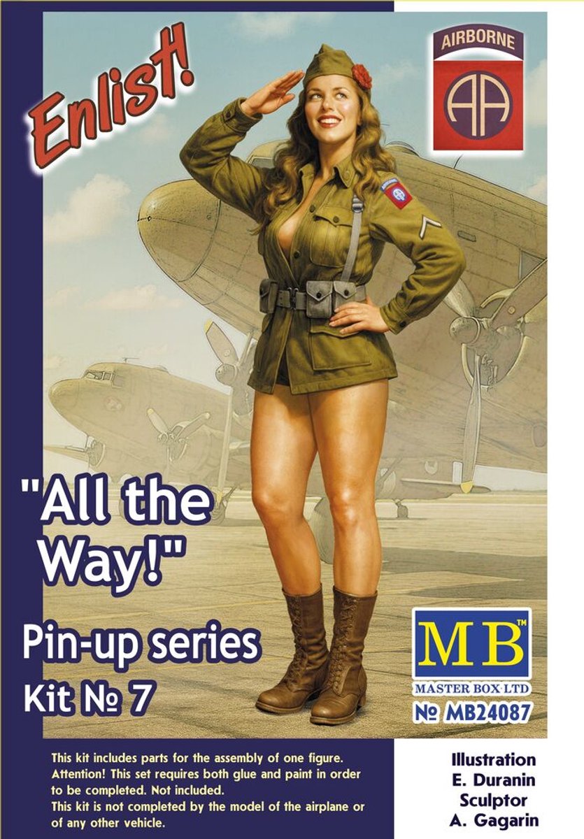 Master Box Modelbouwpakket Militaire voertuigen - 24087 All the Way! - Pin-Up Series No. 7 - 1 Figuur Plastic - 1:24 - Modelbouw