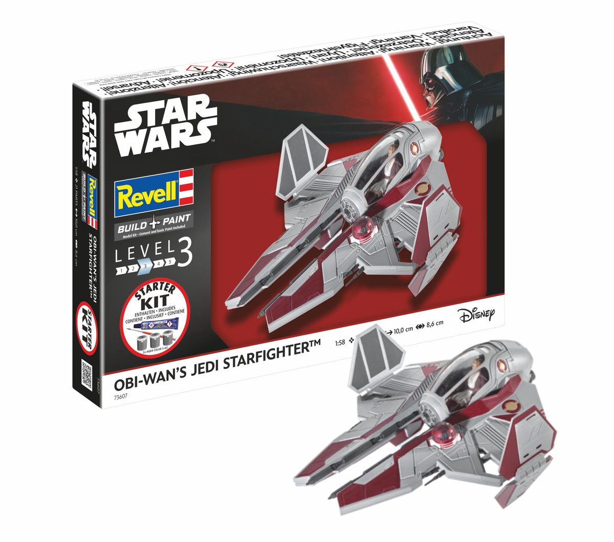 Revell Modelbouwpakket Ruimtevaart - 73607 Obi-Wan#039 Starfighter - Star Wars - Starter Kit Plastic - 1:58 - Modelbouw