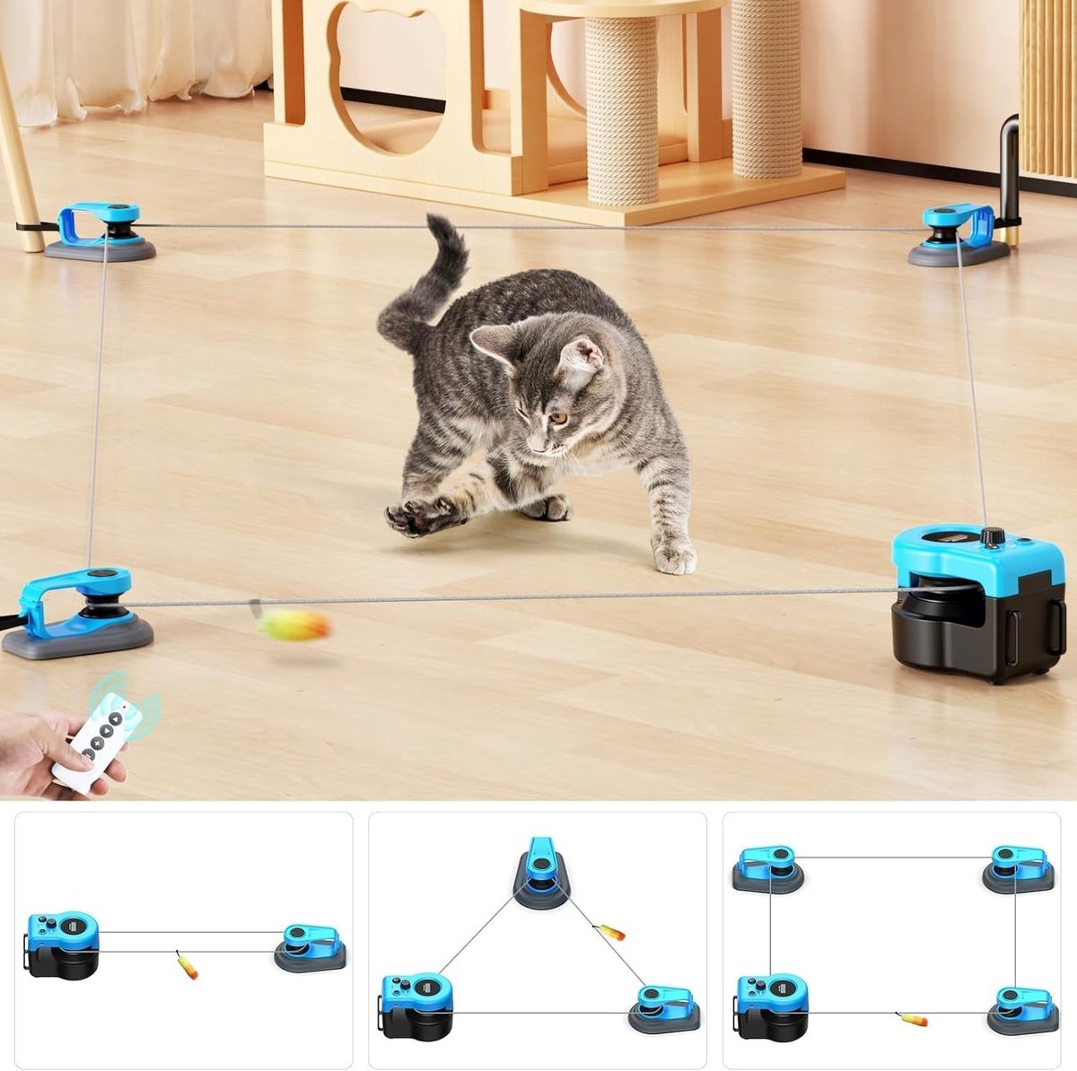 Voerpuzzel voor kat - Zwart - Interactief kattenspeelgoed met 3 snelheidsstanden - Duurzaam ABS kunststof - Voor binnenkatten
