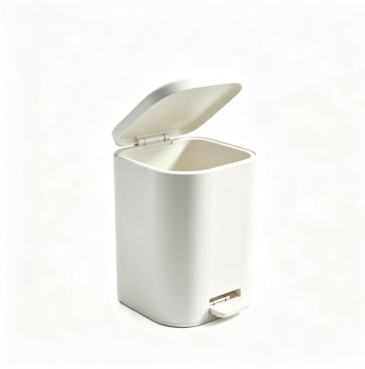 Kleine Pedaalemmer RVS 6L - 12.5x24.5x33cm - Prullenbak - Soft Close Deksel - Handsfree Voetpedaal - Keuken Prullenbak - Gemakkelijk Schoon Te Maken - Voor Woonkamer Badkamer - Wit
