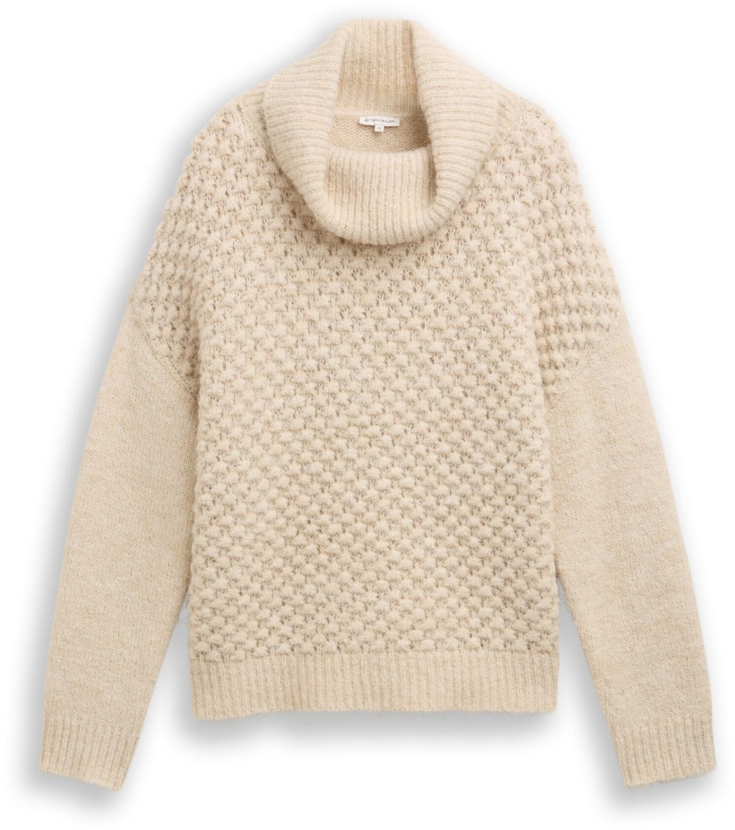Tom Tailor - Dames pull - Maat L - Vrouwen - Bruin -