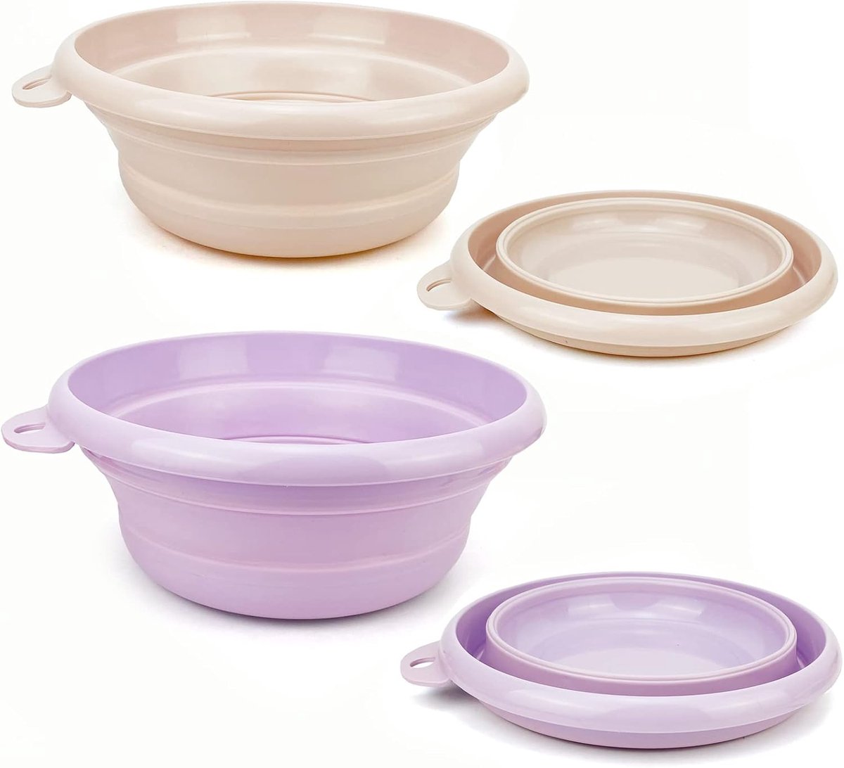 1 stuk - Wasbak - Draagbare opvouwbare wasbak voor buiten - Plastic wasbak - Groentewasbak - Wasbak - Diameter 31,5 cm - Paars