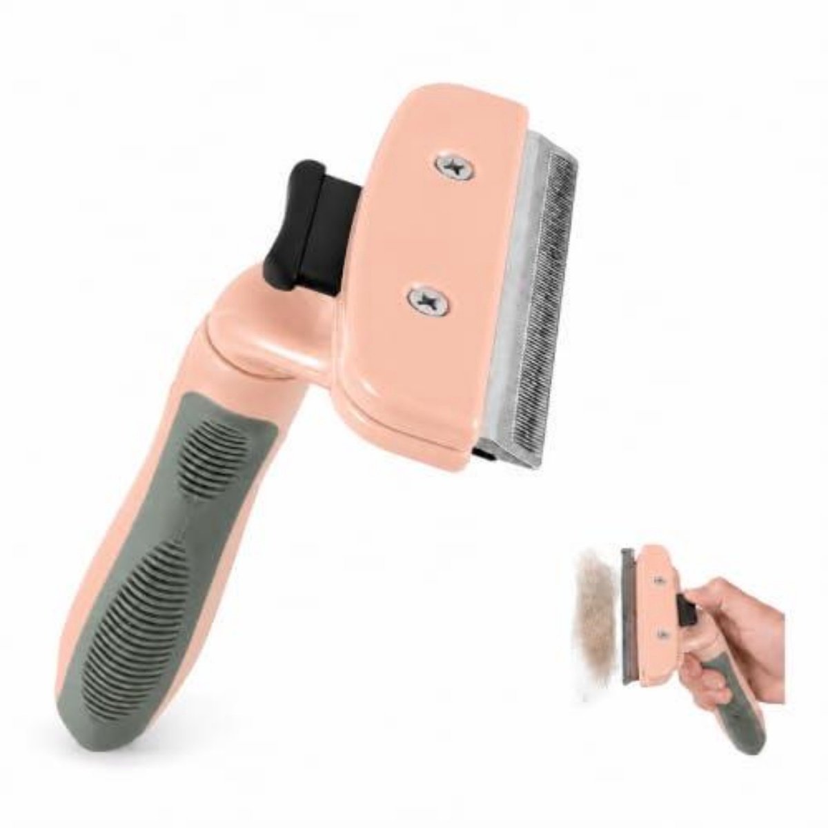 longziming -Hondenborstel en Kattenborstel - Zelfreinigende Vachtborstel voor Losse Haren en Vuil - Huisdierborstel voor Hond en Kat - Zachte Borstelharen - 15,5 x 7,2 x 5,8 cm - Roze