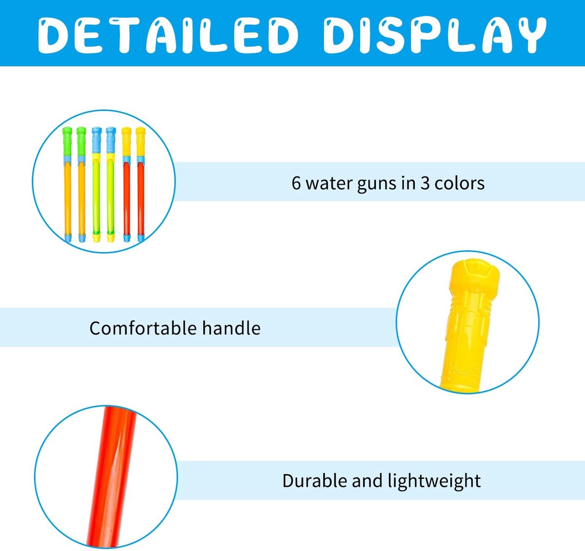 Solidchoice - Set van 6 Waterpistolen 42 cm