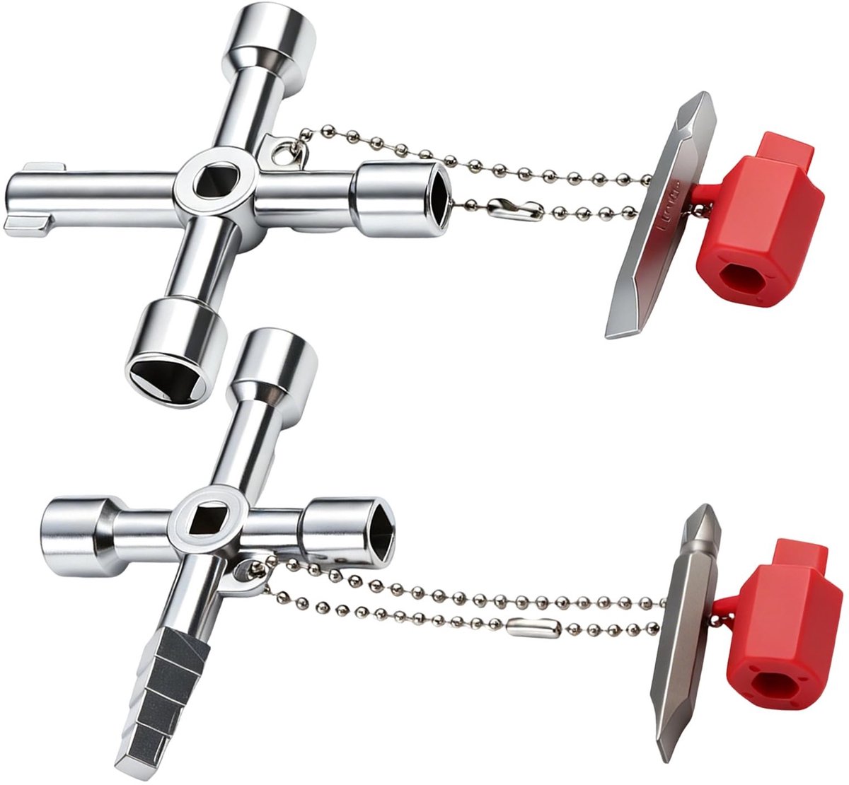 Solidchoice - 2 Stuks Universele 4-Weg Sleutels voor Diverse Toepassingen