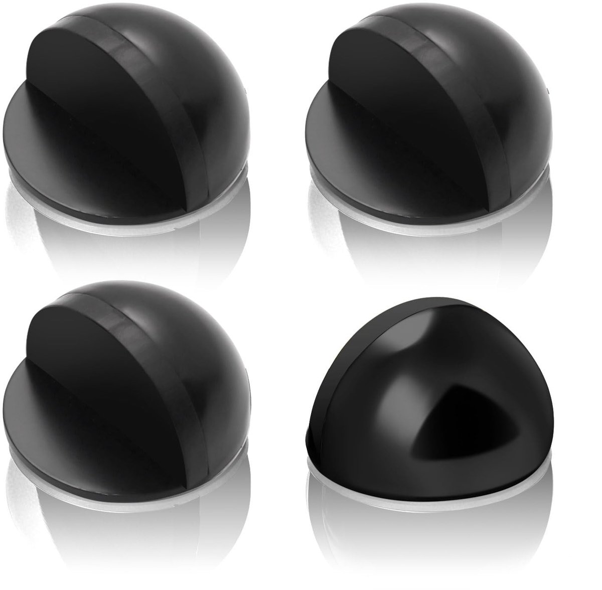 Solidchoice - Roestvrijstalen Deurstoppers met Rubberen Buffer (4 stuks)