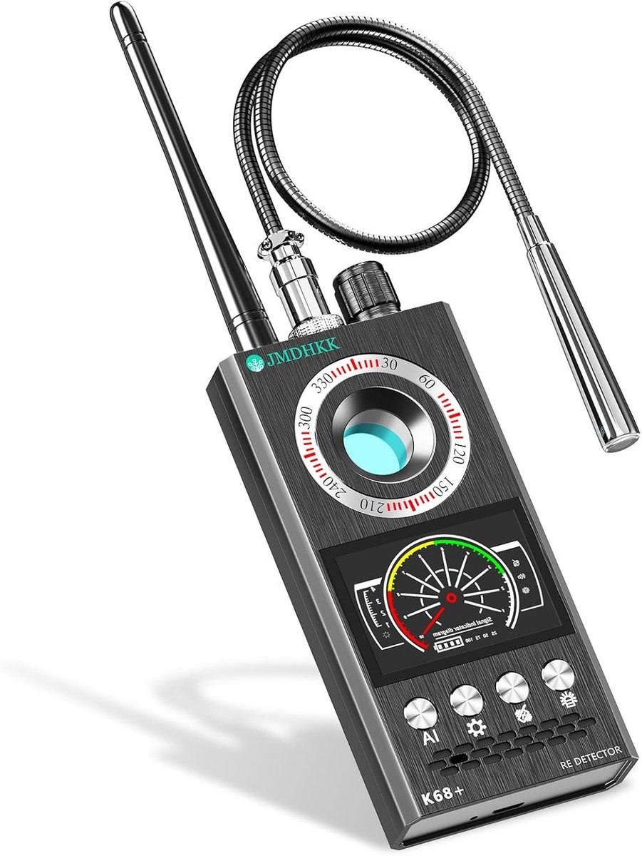 Verborgen camera detector - Grijs - Compact Privacyapparaat - Detectie van Camera’s, Trackers en Draadloze Signalen - Voor Reizen en Thuis