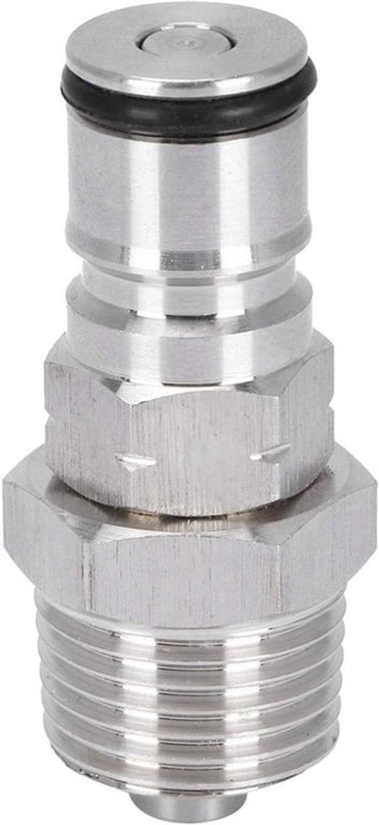 Kogelvergrendelingspaal - 18 kogelvergrendelende roestvrijstalen gaskogel - 1/2" NPT Buitendraad Schot - Vergrendelende vatpostadapter voor Corny Keg met slangpilaar