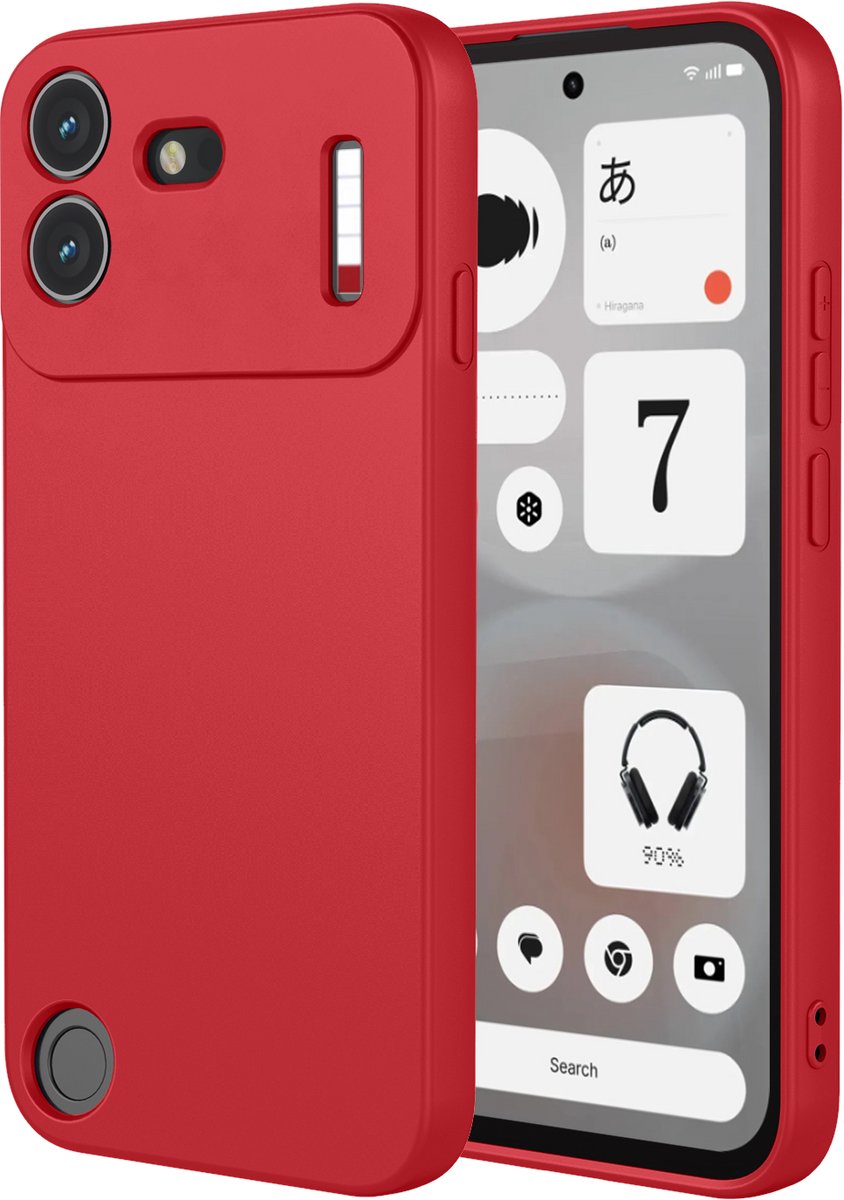 MobyDefend Hoesje - Geschikt voor Nothing Phone (4b) - Matte Siliconen Backcover - Framboosrood