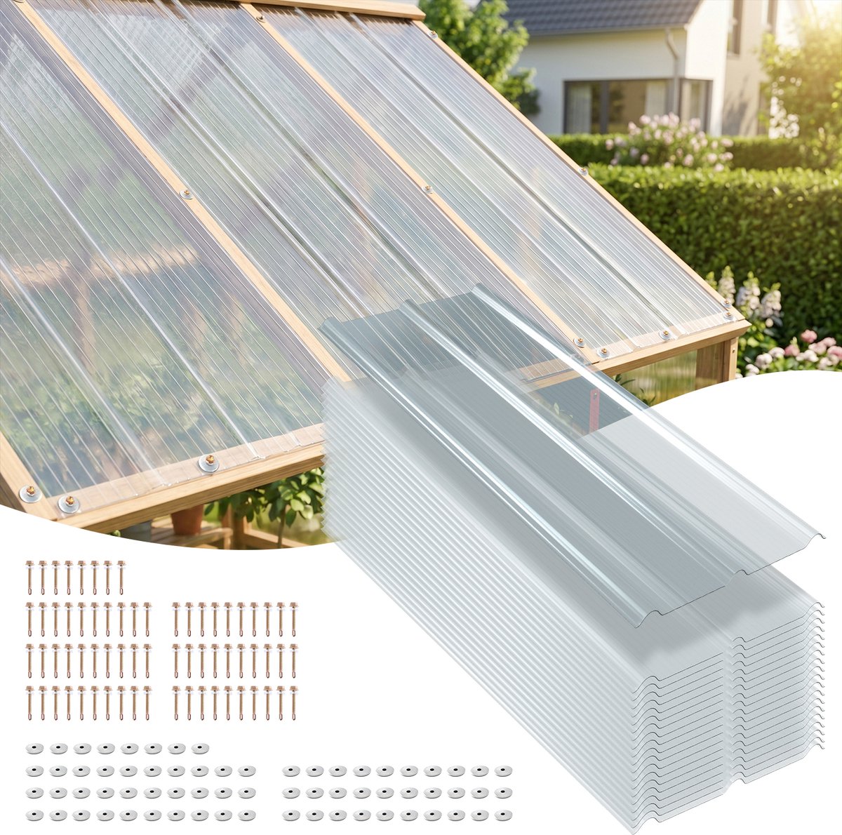 LFLG GVK dakplaten helder - 50 x 120 cm - 1 mm - set van 20
